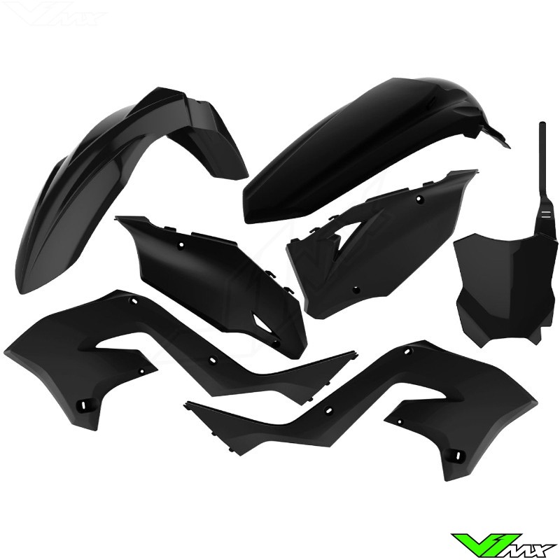 Polisport Restyle Plastic Kit Black - Kawasaki KX125 KX250
