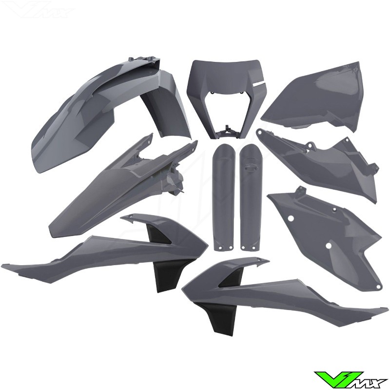 Polisport Plastic Kit Nardo Gray - KTM 250EXC 250EXC-F 300EXC 350EXC-F 450EXC 500EXC 125XC-W 150XC-W