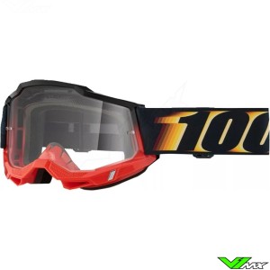100% Accuri 2 Stamino2 Motocross Goggle - Black / Red / Clear Lens