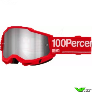 100% Accuri 2 Motocross Goggle - Wolg / Red / Silver Mirror Lens