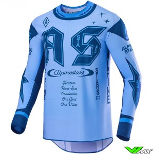 Alpinestars Techstar Steeler 2025 Cross shirt - Licht Blauw / Sapphire blauw