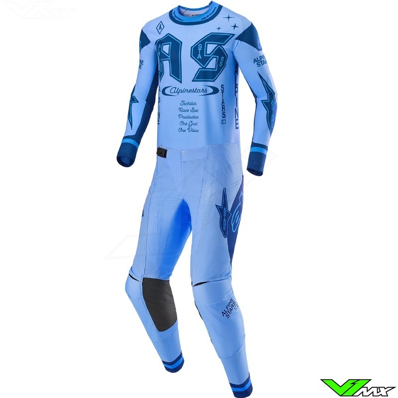 Alpinestars Techstar Steeler 2025 Motocross Gear Combo - Light Blue / Sapphire blue
