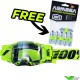 100% Armega Forecast Motocross Goggles with Roll-off - Yellow