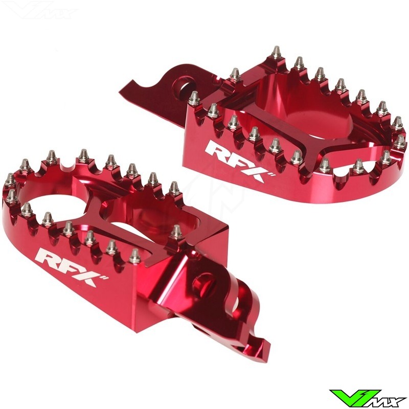 Red Foot Pegs Footrests WIDE For Honda CRF150R CR125R/250 CRF250R/X CRF450R/X