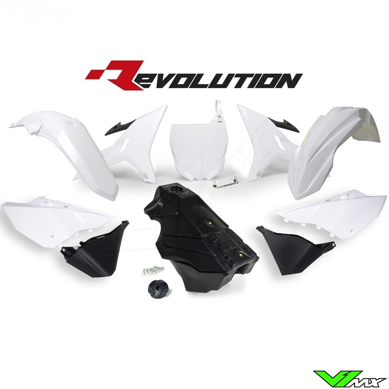 Rtech Revolution Plastic kit + Fuel Tank Black/White YZ125 YZ250
