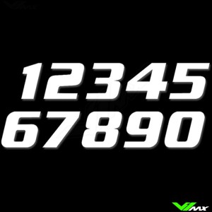 Race numbers White 200x250mm SX