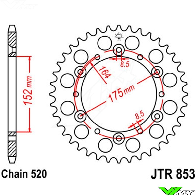 JT 520 Chain 13-51 T Sprocket Kit 72-2250 For Yamaha MX250 YZ250