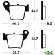 Brake pads Front/Rear Tecnium (Race) - Honda CR125 CR250 CRF150R CRF250R CRF450R CRF450L CRF450RX TM MX85