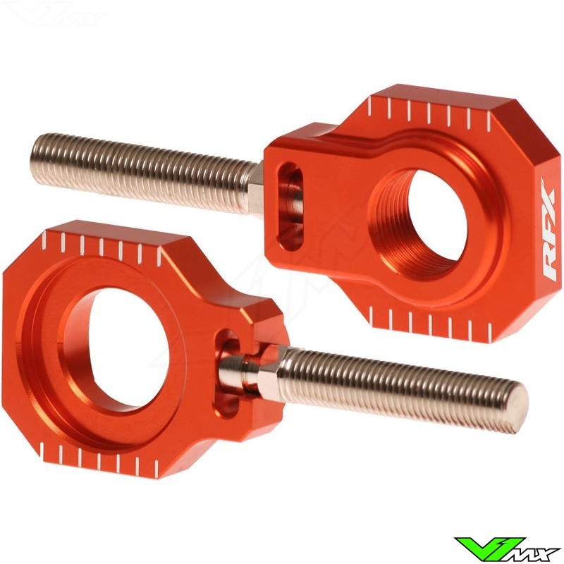 RFX Rear Axle Adjuster Blocks Orange - KTM