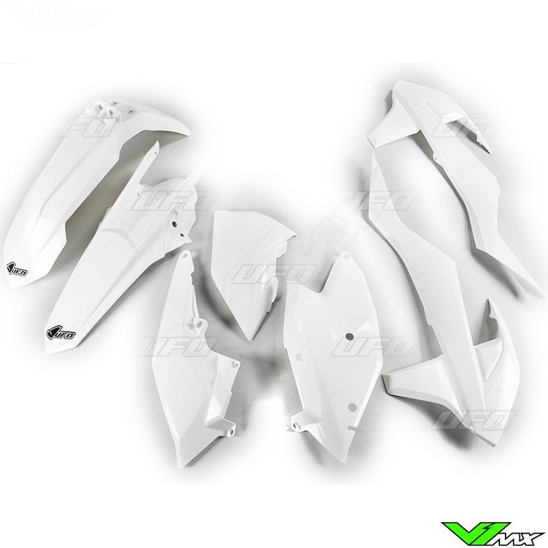 UFO Plastic Kit White - KTM 250EXC 250EXC-F 300EXC 350EXC-F 450EXC 500EXC