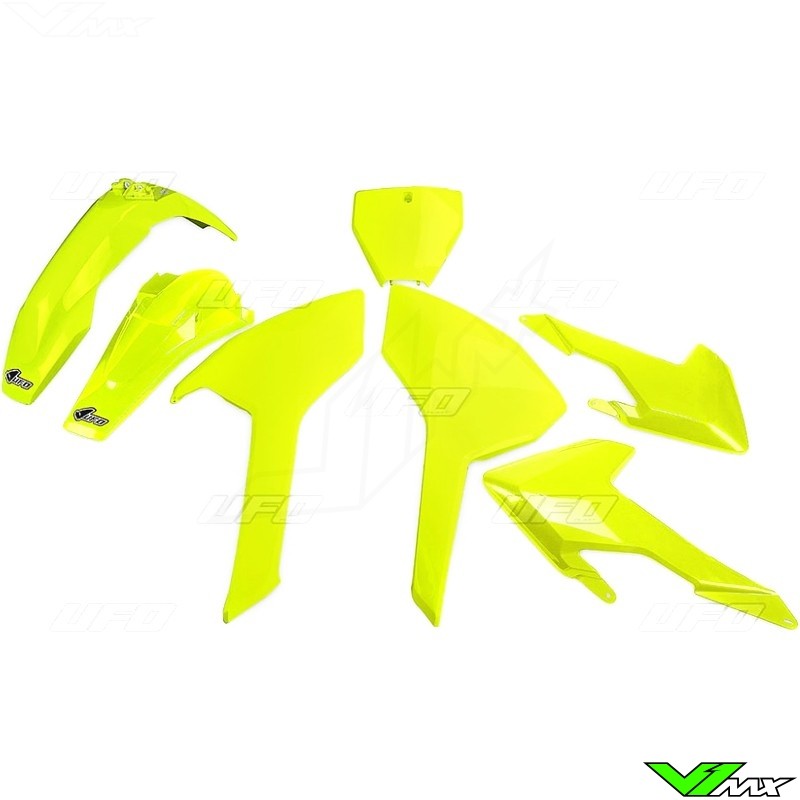 UFO Plastic Kit Fluo Yellow - Husqvarna FC250 FC350 FC450 TC125 TC250