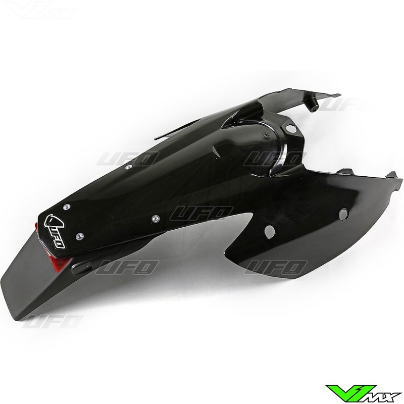 UFO Rear Fender / Side Number Plate Black with light - KTM 125EXC 250EXC 250EXC-F 300EXC 450EXC