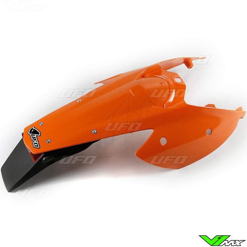 UFO Rear Fender / Side Number Plate Orange with light - KTM 125EXC