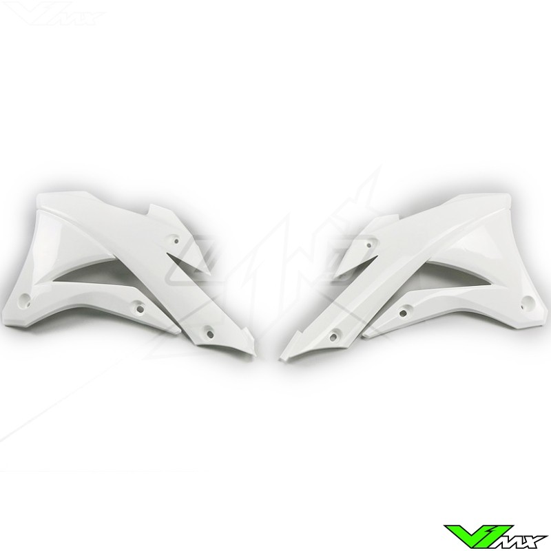 UFO Radiator Shrouds White - Kawasaki KX85