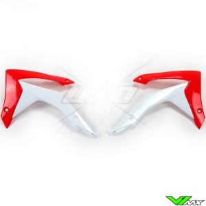 UFO Radiator Shrouds Red White - Honda CRF250R CRF450R