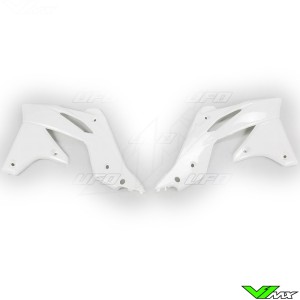 UFO Radiator Shrouds White - Kawasaki KXF250