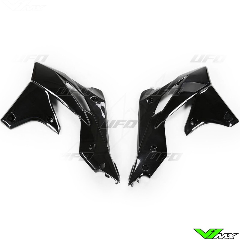 UFO Radiator Shrouds Black - Kawasaki KXF250