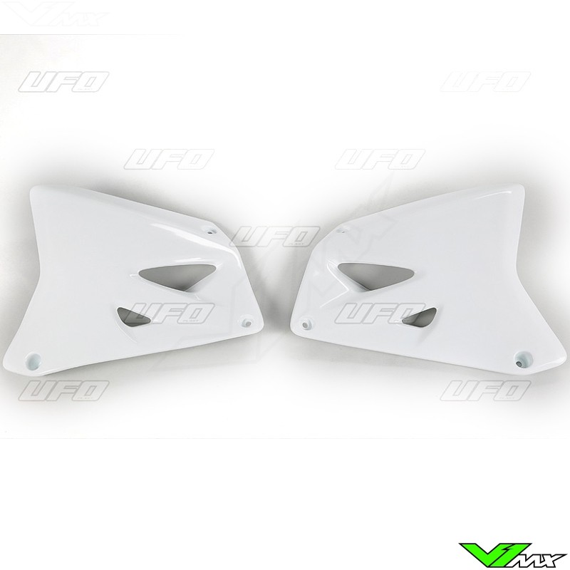 UFO Radiator Shrouds White - Suzuki RM125 RM250