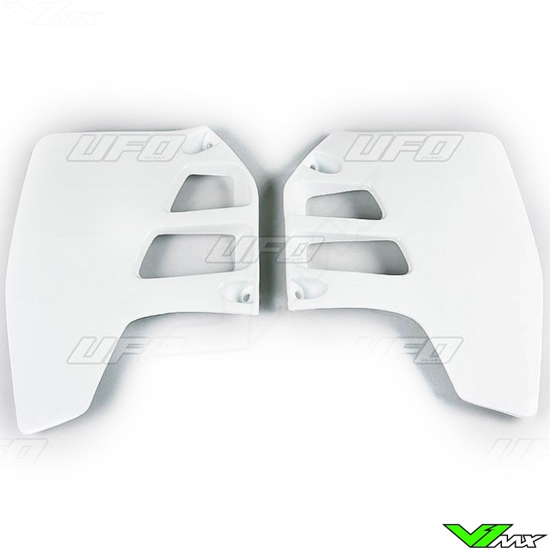 UFO Radiator Shrouds White - Suzuki RM125 RM250