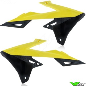 UFO Radiator Shrouds Black Yellow - Suzuki RMZ250 RMZ450