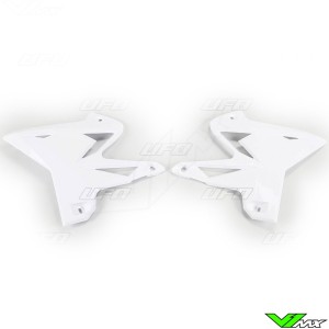 UFO 4Stroke Replica Radiator Shrouds White - Yamaha YZ125 YZ250