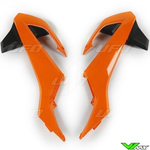 UFO Radiator Shrouds Black Orange - KTM 65SX