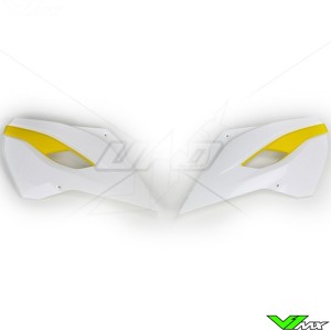UFO Radiator Shrouds White Yellow - Husqvarna