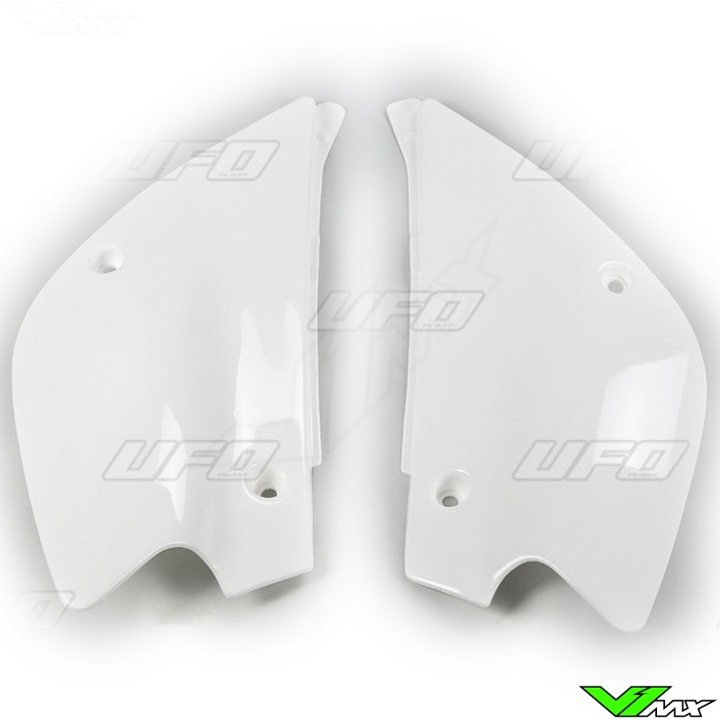 UFO Side Number Plate White - Kawasaki KX85