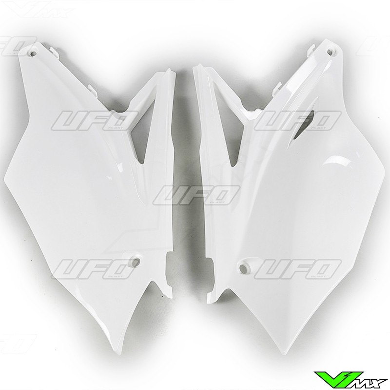 UFO Side Number Plate White - Kawasaki KXF250 KXF450