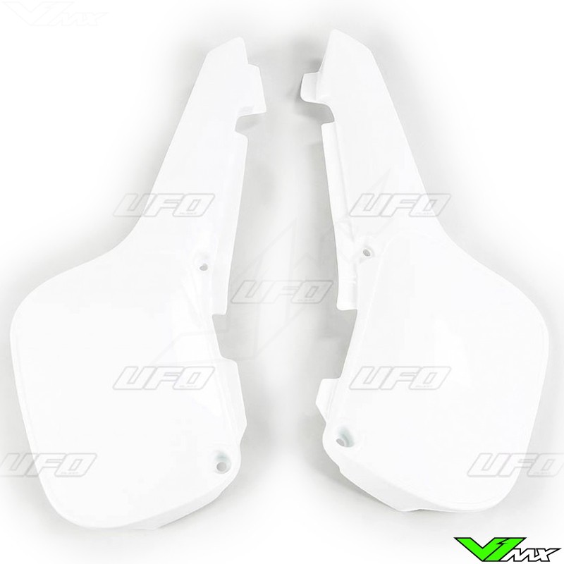 UFO Side Number Plate White - Suzuki RM60