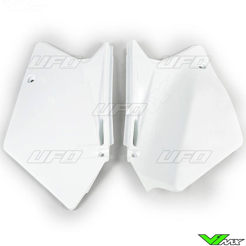 UFO Side Number Plate White - Suzuki RMZ450