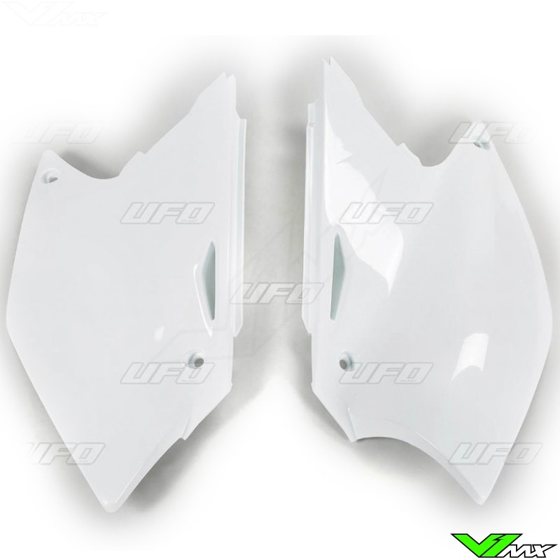 UFO Side Number Plate White - Suzuki RMZ250