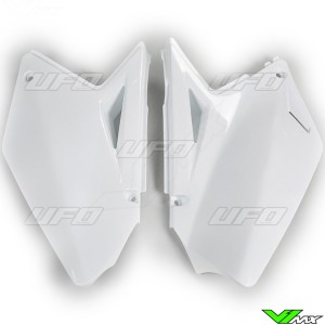 UFO Side Number Plate White - Suzuki RMZ250