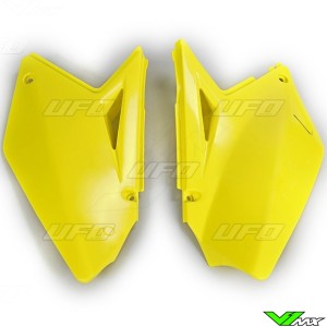 UFO Side Number Plate Yellow - Suzuki RMZ250