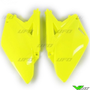 UFO Side Number Plate Fluo Yellow - Suzuki RMZ250