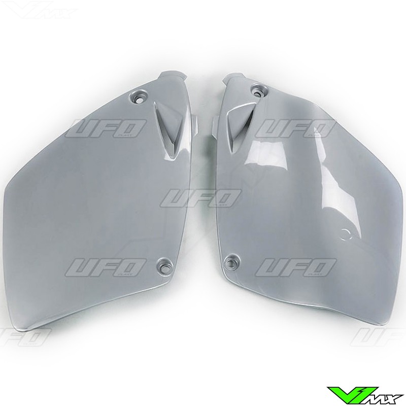 UFO Side Number Plate Silver - KTM 125SX 200SX 250SX 380SX 400SX 520SX 200EXC 300EXC 380EXC 400EXC 525EXC