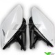 UFO Side Number Plate White Black - Suzuki RMZ250