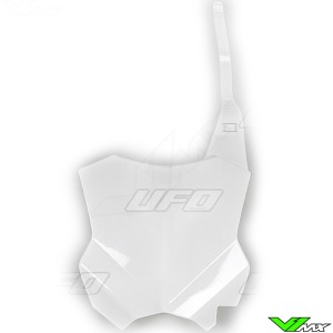 UFO Front Number Plate White - Kawasaki KXF250 KXF450