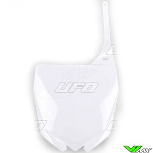 UFO 4Stroke Replica Front Number Plate White - Yamaha YZ125 YZ250