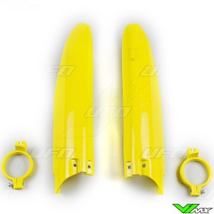 UFO Lower Fork Guards Yellow - Suzuki RM125 RM250 RMZ450