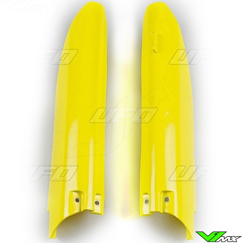 UFO Lower Fork Guards Yellow - Suzuki RM125 RM250 RMZ250 RMZ450