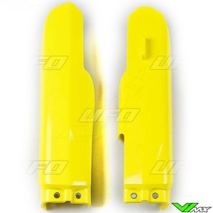 UFO Lower Fork Guards Yellow - Suzuki RM85