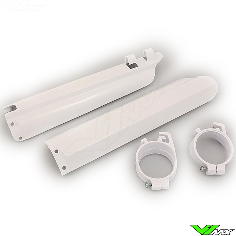 UFO Lower Fork Guards White - Yamaha WR250F WR400F WR426F WR450F YZ125 YZ250 YZF250 YZF400 YZF426 YZF450