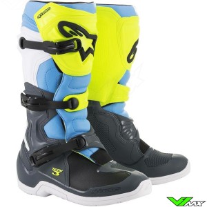 Alpinestars Tech 3 2019 Crosslaarzen - Cool Grijs / Fluo Geel / Cyan