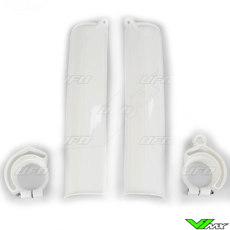 UFO Lower Fork Guards White - KTM 125SX 125EXC 250EXC