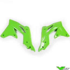 UFO Radiator Shrouds Green - Kawasaki KXF250