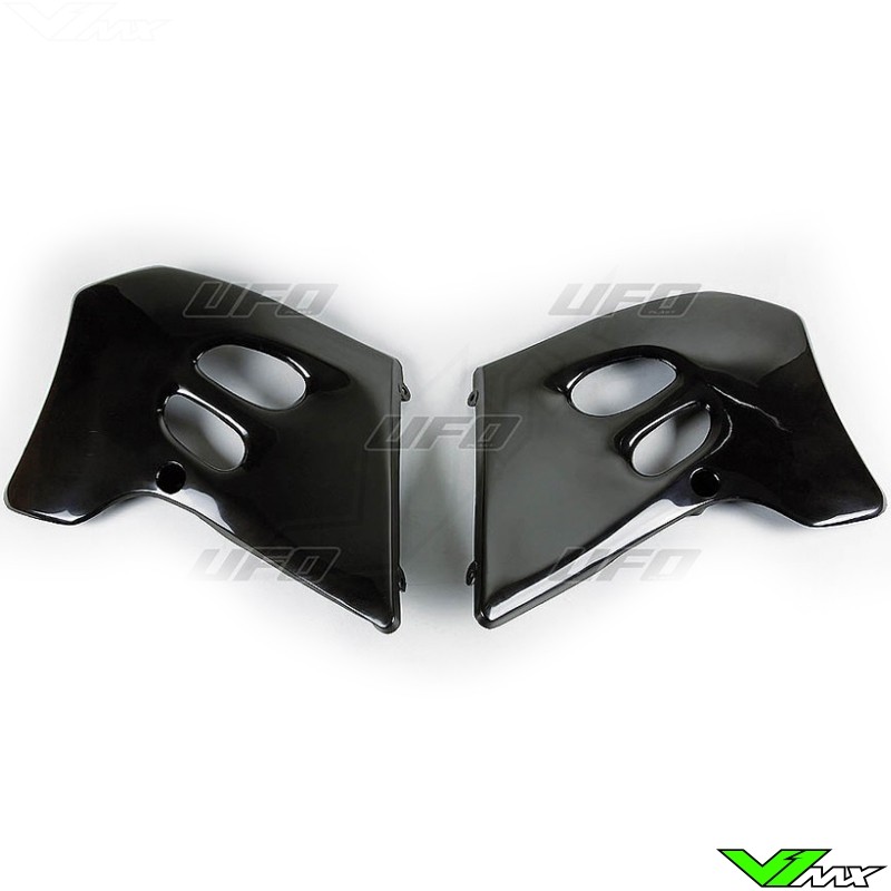 UFO Radiator Shrouds Black - Suzuki RM125 RM250