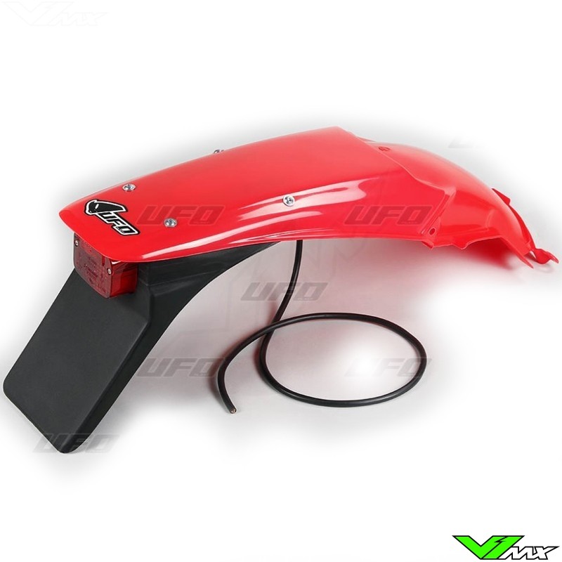 UFO Rear Fender with Tail Light (CR92-99 Red) - Honda CR125 CR250