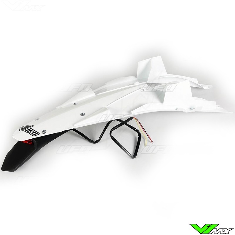 UFO Rear Fender with LED Tail Light White - Husqvarna TC449 TE449 TE511