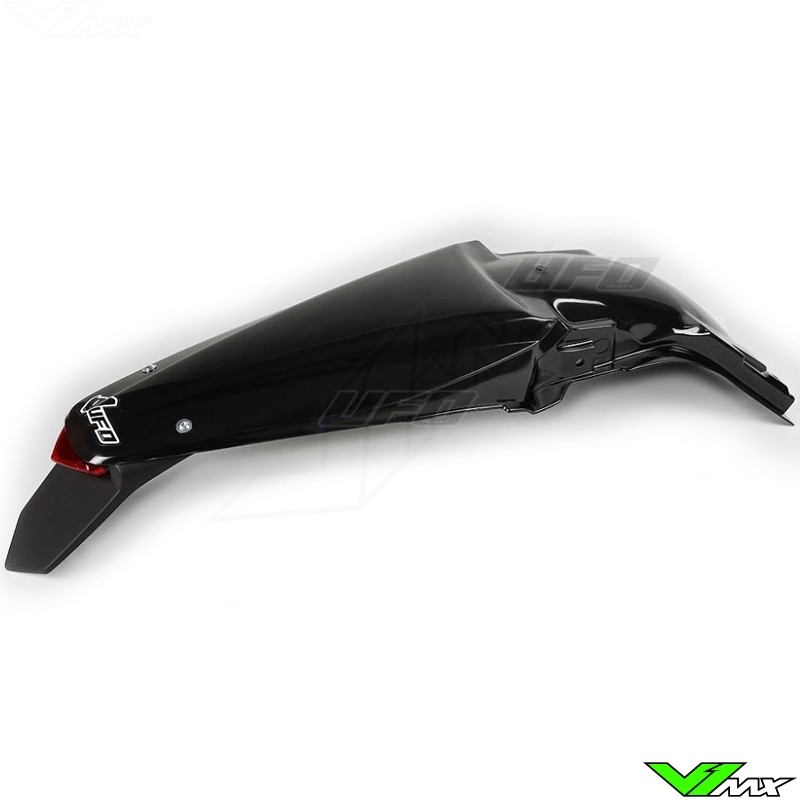 UFO Rear Fender with LED Tail Light Black - Kawasaki KXF250 KXF450